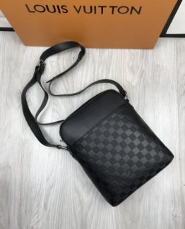 Мессенджер мужской Louis Vuitton черный кожа 000.4388 фото