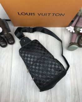 Мужская брендовая бананка Louis Vuitton кожа фото