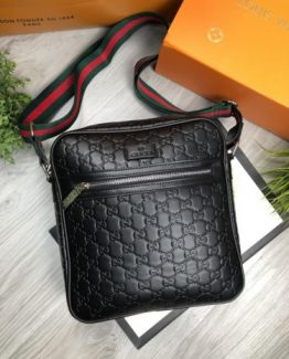 Мужская сумка через плечо Gucci черная 000.4466 фото