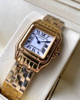 Женские механические часы Cartier Panthère de Cartier gold 27 mm наручные кварцевые